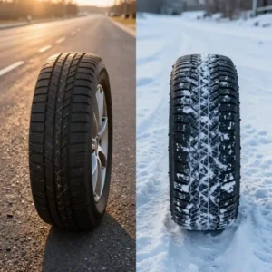 Image de l'article : Pneu été vs hiver : différences, composition et sécurité