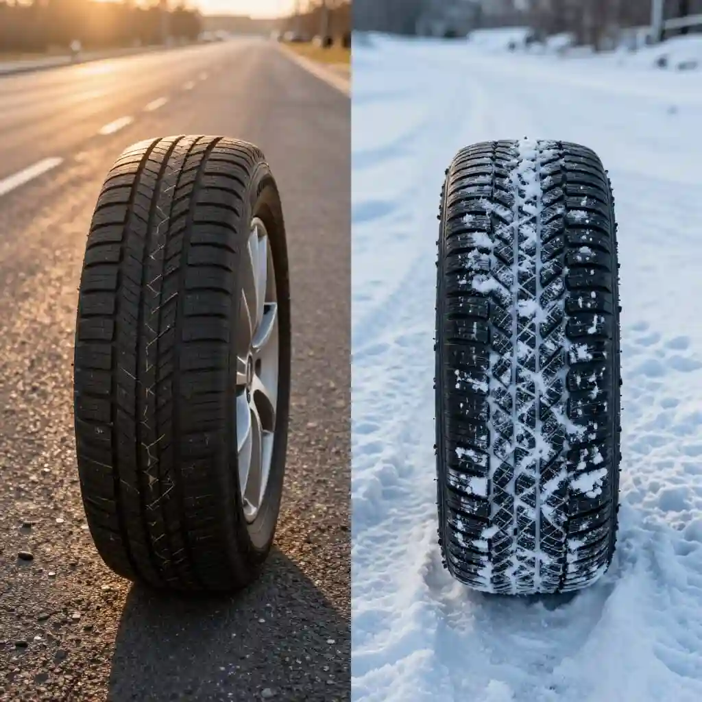 Image de l'article : Pneu été vs hiver : différences, composition et sécurité