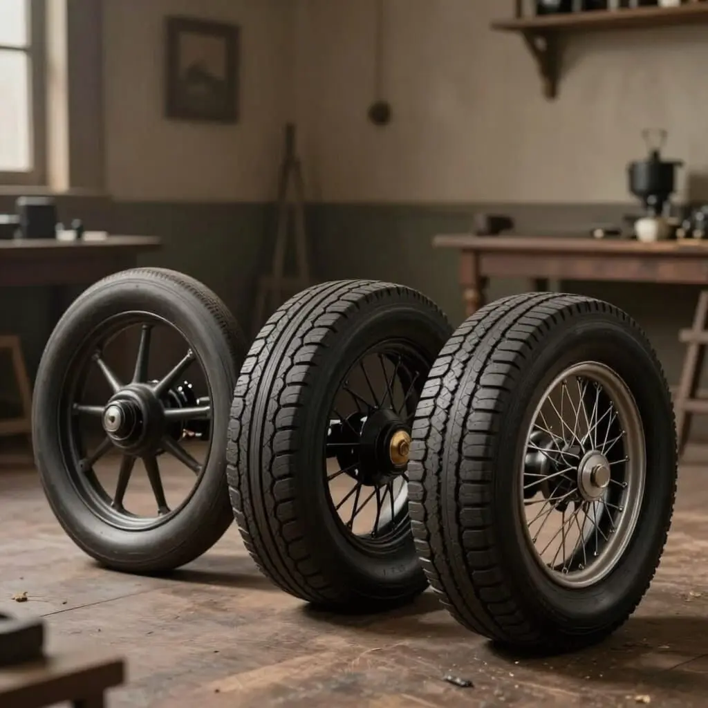 Image de l'article : L&rsquo;histoire du pneu : des premières roues aux pneus modernes